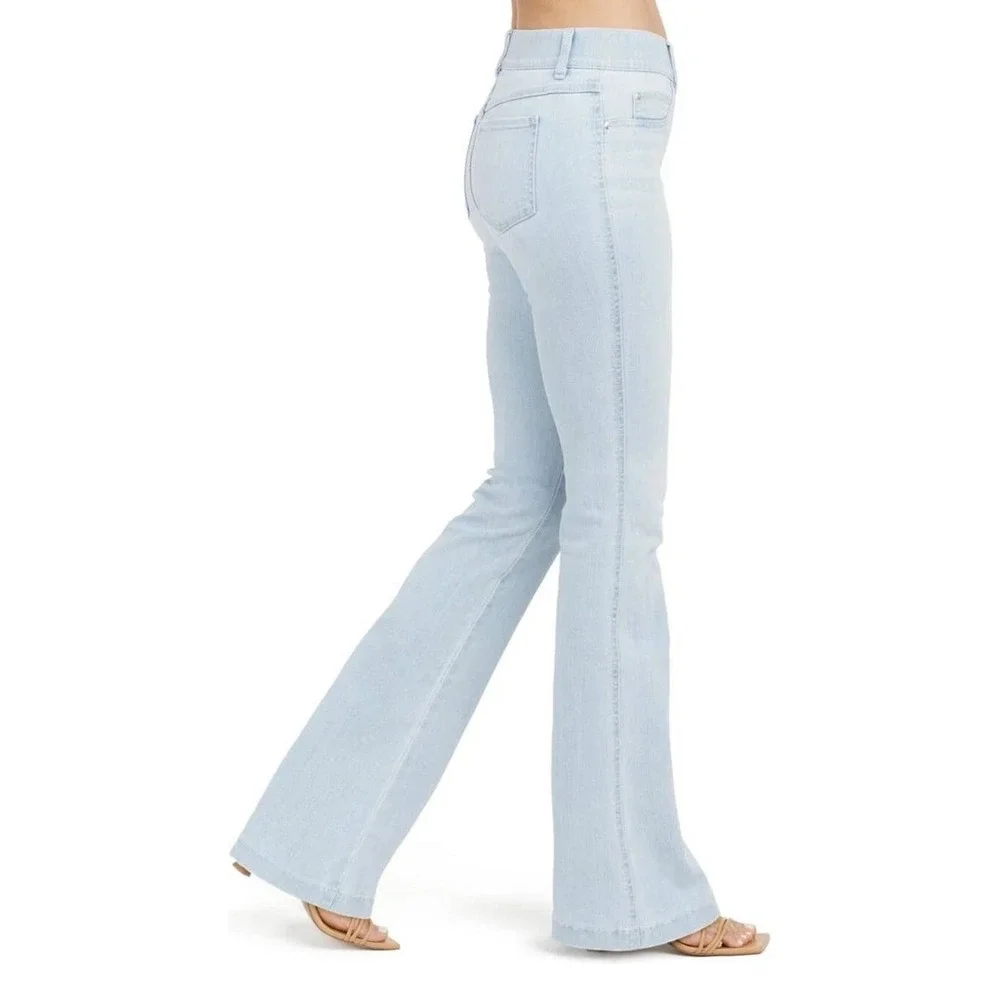 Spanx Flare Comfort Stretch Denim Pull On Jean 20348R Retro Light Wash XL - Picture 4 of 9